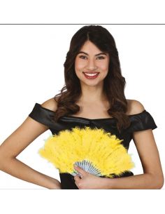 Abanico Plumas Amarillo Tienda de disfraces online - Mercadisfraces