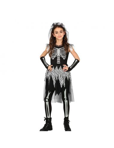 Disfraz Vestido de Esqueleto para Niña Tienda de disfraces online - Mercadisfraces
