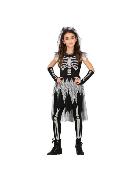 Disfraz Vestido de Esqueleto para Niña Tienda de disfraces online - Mercadisfraces