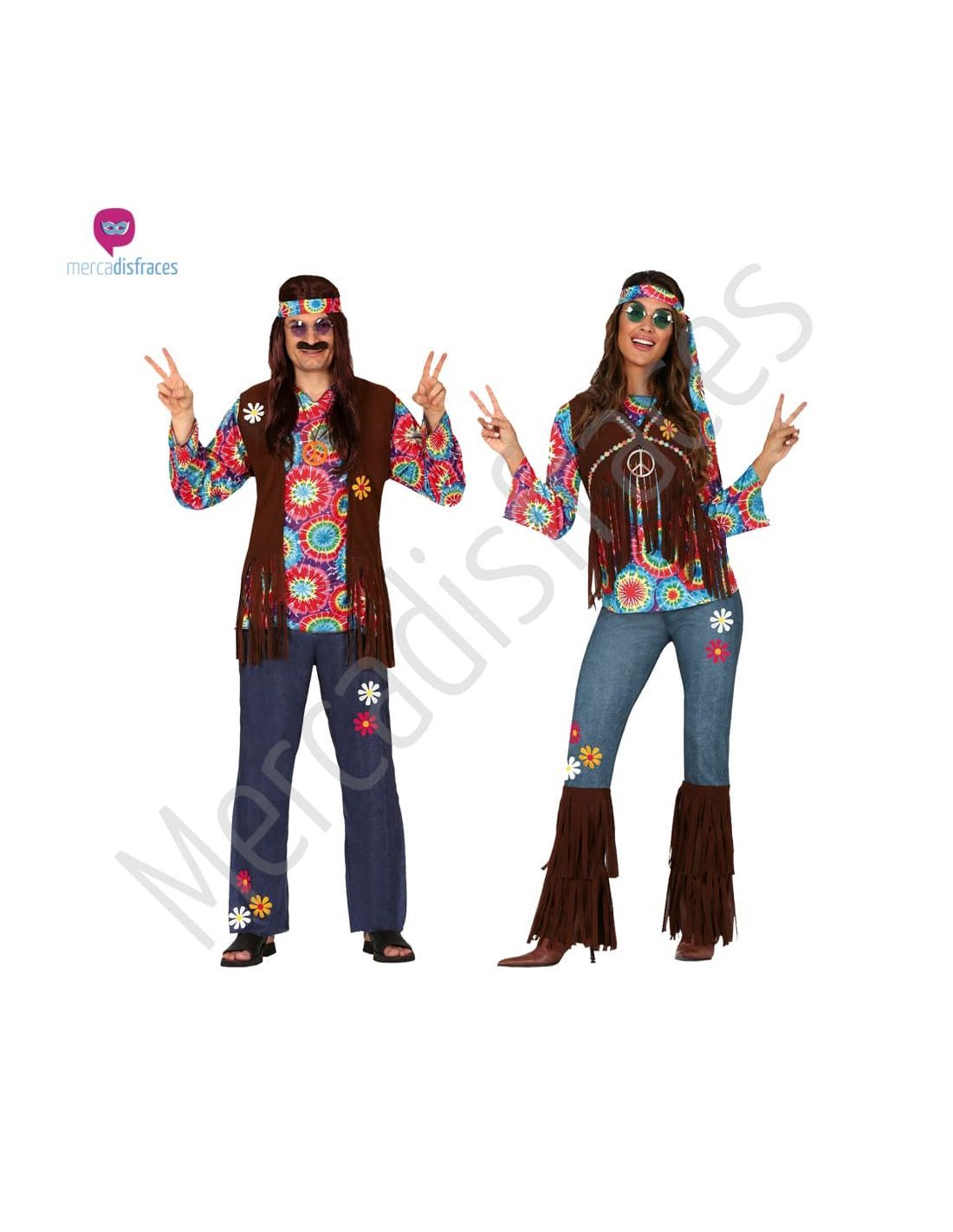 Disfraces Pareja de Hippies | Tienda de Disfraces Online | Envios ...