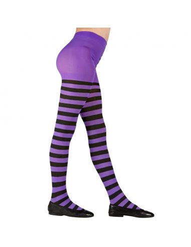Panty infantil rayas violeta/negro Tienda de disfraces online - Mercadisfraces
