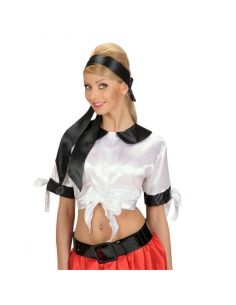 Camisa Blanca Corta Años 50 en Satén Talla XL Tienda de disfraces online - Mercadisfraces 2