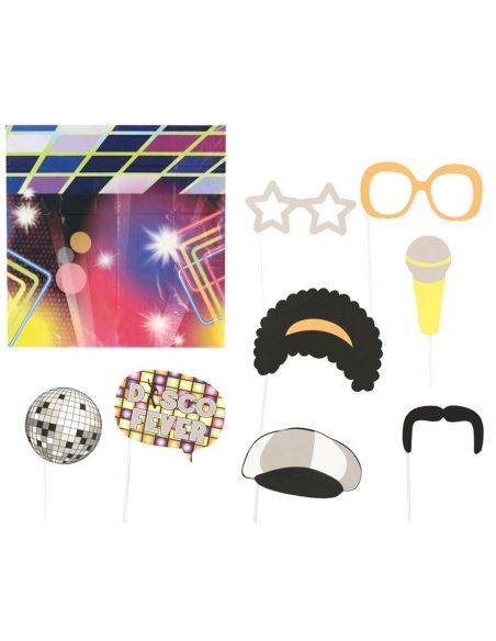 Set Photocall Disco 9 Unidades Tienda de disfraces online - Mercadisfraces