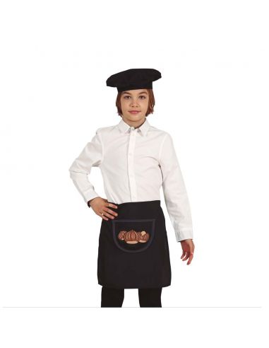 Boina y Delantal negro castañero infantil Tienda de disfraces online - Mercadisfraces