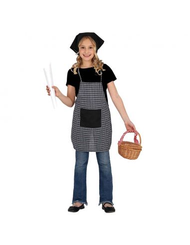 Delantal cuadros y pañuelo castañera Tienda de disfraces online - Mercadisfraces