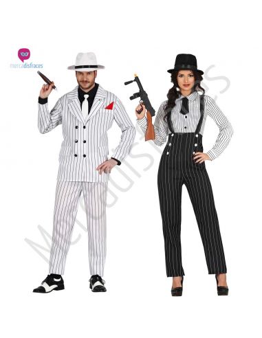 Pareja de disfraces de Gangster Blanco Tienda de disfraces online - Mercadisfraces
