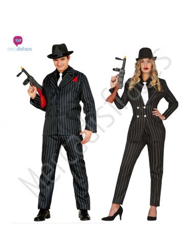 Pareja de disfraces de Gangster en Diplomático Tienda de disfraces online - Mercadisfraces