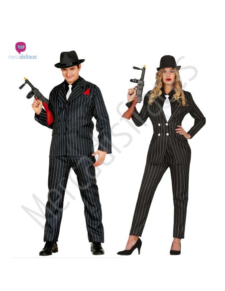 Pareja de disfraces de Gangster en Diplomático Tienda de disfraces online - Mercadisfraces