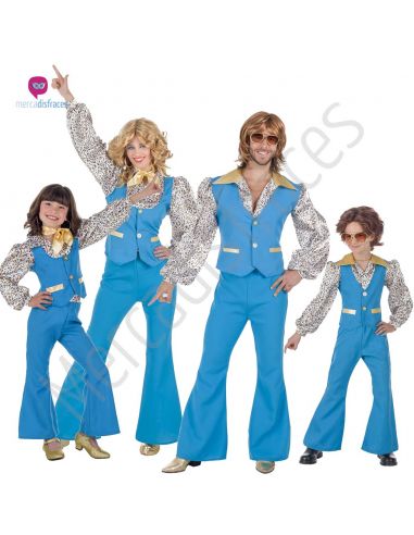 Grupo disfraces Hippies azul Tienda de disfraces online - Mercadisfraces