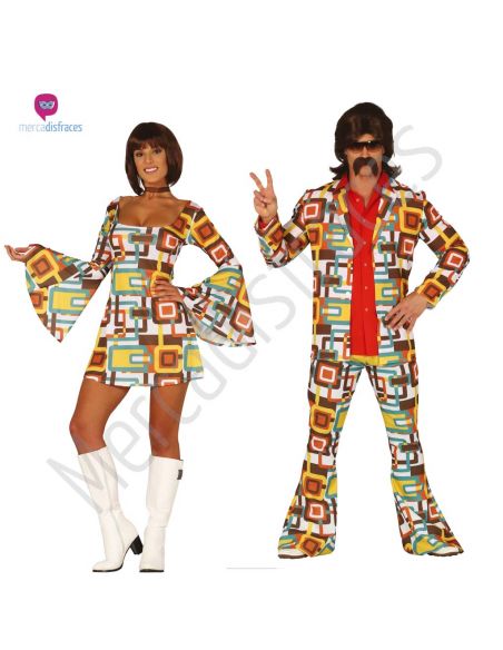 Pareja disfraces Años 70 Retro Tienda de disfraces online - Mercadisfraces