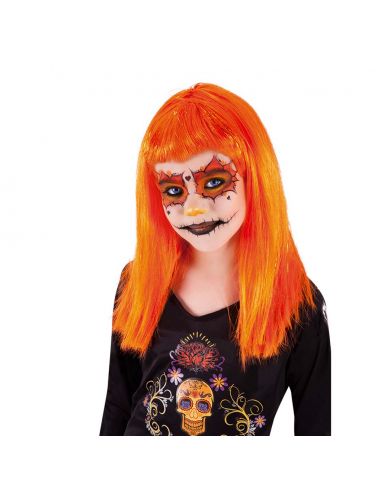 Peluca Vampiresa Traviesa Naranja infantil Tienda de disfraces online - Mercadisfraces