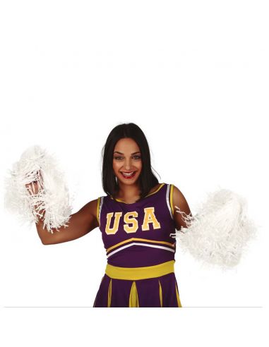 Pom Pom Animadora Blanco Tienda de disfraces online - Mercadisfraces