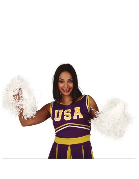 Pom Pom Animadora Blanco Tienda de disfraces online - Mercadisfraces Pom Pom Animadora Blanco Tienda de disfraces online - Mercadisfraces