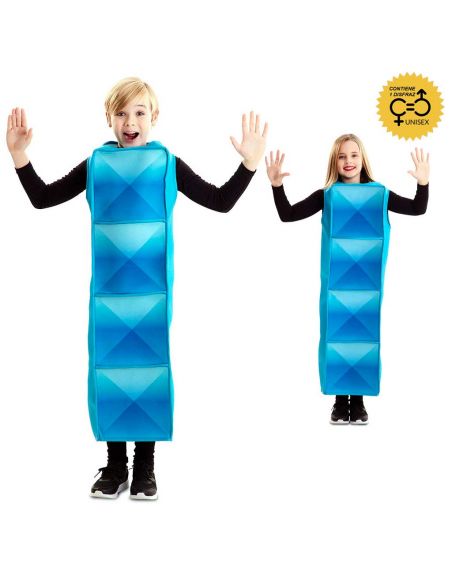 Disfraz de Tetris Azul Claro infantil Tienda de disfraces online - Mercadisfraces