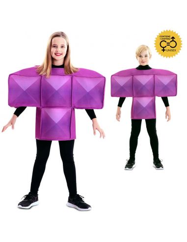 Disfraz de Tetris Morado infantil Tienda de disfraces online - Mercadisfraces