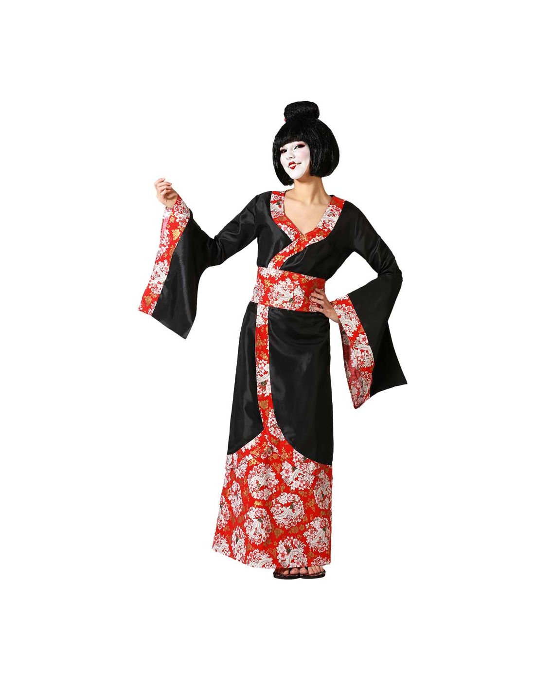 Disfraz de Geisha con Kimono Negro para Mujer