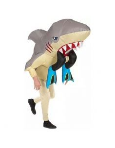 Disfraz a Hombros de Tiburón con Vigilante Playa para Adulto