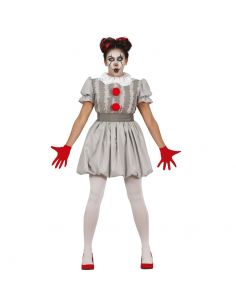 Disfraz Payasa Asesina Grey Clown Adulta Tienda de disfraces online - Mercadisfraces