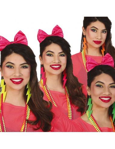 Pendientes '80s Neón Surtidos Tienda de disfraces online - Mercadisfraces