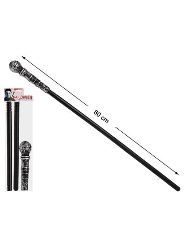 Bastón Plata Negro 80 cm. Tienda de disfraces online - Mercadisfraces