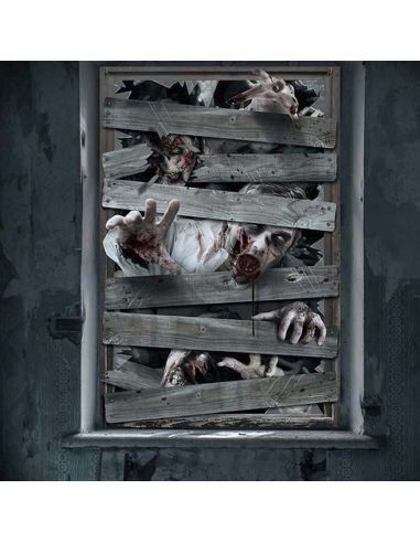 Decoración Ventana Zombies 80x120 cm. Tienda de disfraces online - Mercadisfraces