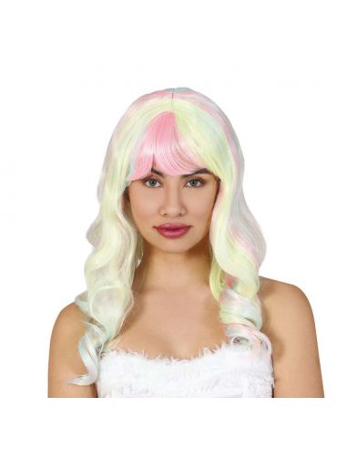 Peluca multicolor para adulto Tienda de disfraces online - Mercadisfraces