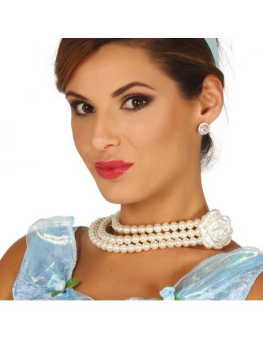 Collar de Perlas con Flor Tienda de disfraces online - Mercadisfraces
