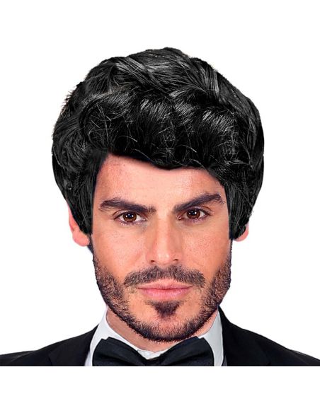 Peluca Hombre Corta Negra Tienda de disfraces online - Mercadisfraces