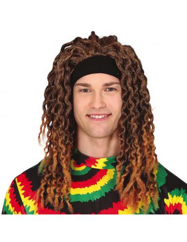 Peluca Rastas en Negro Tienda de disfraces online - Mercadisfraces