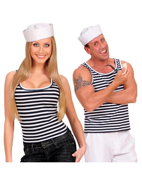 Camisa sin Manga Marinero Raya Unisex Tienda de disfraces online - Mercadisfraces Camisa sin Manga Marinero Raya Unisex Tienda de disfraces online - Mercadisfraces
