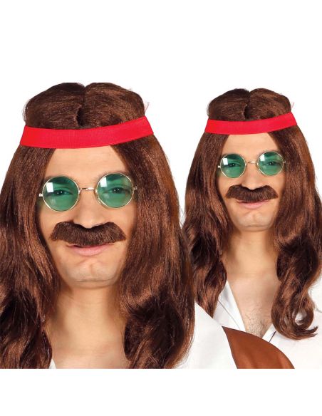 Peluca Hippie Marron Tienda de disfraces online - Mercadisfraces Peluca Hippie Marron Tienda de disfraces online - Mercadisfraces