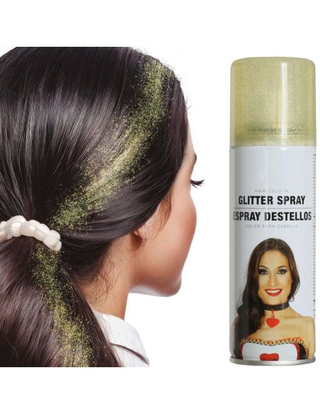 Spray Glitter Destellos Color Oro Tienda de disfraces online - Mercadisfraces
