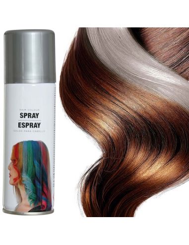 Spray pintura Pelo Color Plata Tienda de disfraces online - Mercadisfraces
