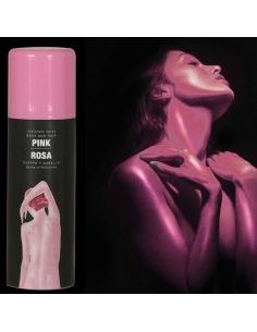 Spray Pintura Cuerpo Brillo Color Rosa Tienda de disfraces online - Mercadisfraces