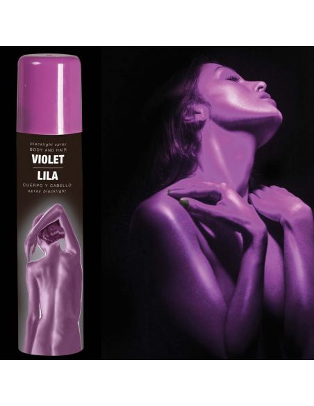 Spray Maquillaje Brillo Color Violeta Tienda de disfraces online - Mercadisfraces