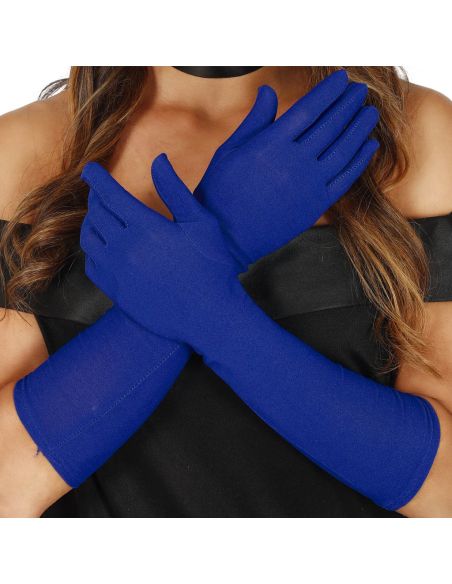 Guantes Azul Largos Tienda de disfraces online - Mercadisfraces