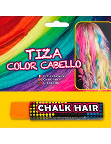 Barra de Tiza para colorear el cabello en naranja Tienda de disfraces online - Mercadisfraces