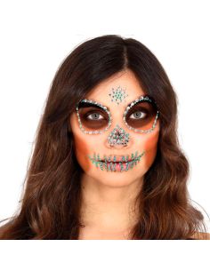 Joyas Faciales Adhesivas Calavera Verde Tienda de disfraces online - Mercadisfraces