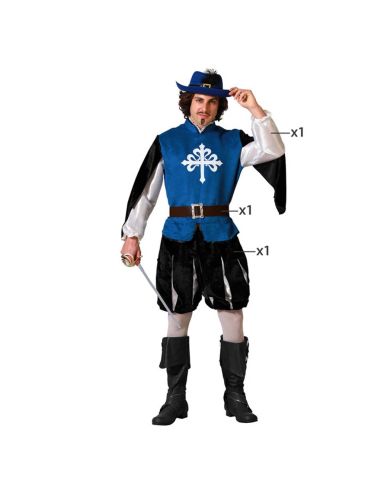Disfraz Mosquetero Medieval Azul hombre Tienda de disfraces online - Mercadisfraces
