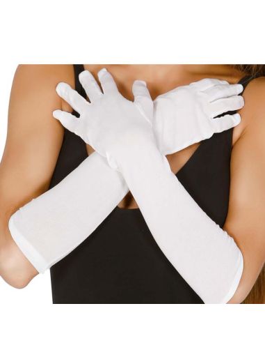 Guantes Blancos Largos Tienda de disfraces online - Mercadisfraces