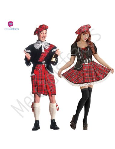 Disfraz Pareja Escoceses rojo Tienda de disfraces online - Mercadisfraces