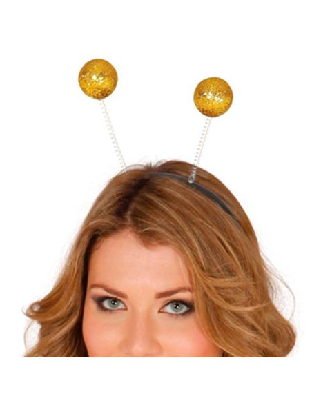 Diadema Antenas de Bola de Escarcha Oro o Plata Tienda de disfraces online - Mercadisfraces