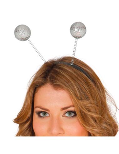 Diadema Antenas de Bola de Escarcha Oro o Plata Tienda de disfraces online - Mercadisfraces