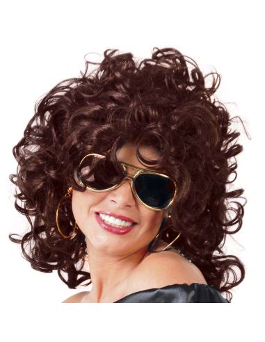 Peluca rizos castaña Tienda de disfraces online - Mercadisfraces