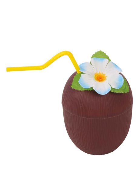 Vaso Coco con pajarita y flor Tienda de disfraces online - Mercadisfraces