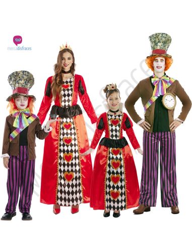 Disfraces Grupo Reina Corazones y Sombrerero Tienda de disfraces online - Mercadisfraces