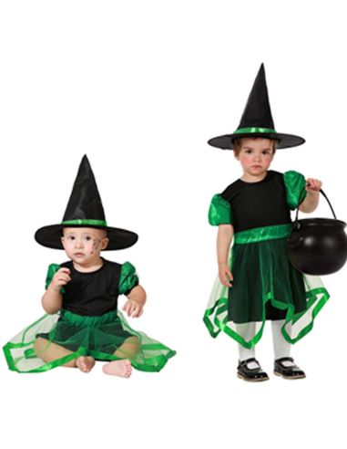 Disfraz Bruja Bebe Verde Tienda de disfraces online - Mercadisfraces