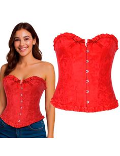 Corpiño Puntilla Rojo Tienda de disfraces online - Mercadisfraces
