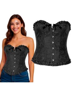 Corpiño Puntilla Negro Tienda de disfraces online - Mercadisfraces