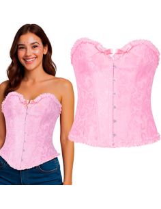 Corpiño Puntilla Rosa Tienda de disfraces online - Mercadisfraces